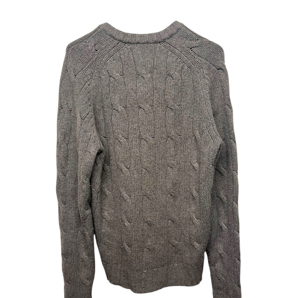 Abercrombie & Fitch Cable Knit Oversized Sweater Pullover Y2K Brown Medium Wool - Picture 2 of 3